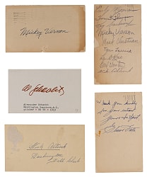 1940s-1950s Washington Senators Signed Government Postcard/Index Card Collection (12) with 1948 Team-Signed GPC