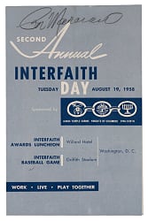 1958 Rocky Marciano Signed Interfaith Day Luncheon Program with Full JSA LOA