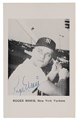 Roger Maris Signed 1965 Jay Publishing New York Yankees Postcard #15