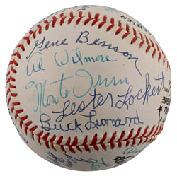 Negro League Stars Multi-Signed ONL/White Baseball with (24) Signatures Including (4) Hall of Famers Plus Full JSA LOA