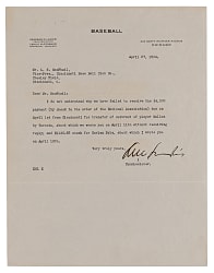 1934 Kenesaw Mountain Landis Signed Letter to Larry MacPhail on "Baseball" Commissioner Letterhead