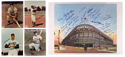 Brooklyn/Los Angeles Dodgers Autographed Flats (16) with Ebbets Field Multi-Signed Poster