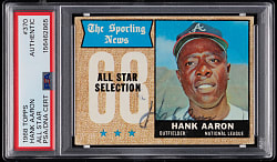1968 Topps #370 Hank Aaron All-Star Period Signed PSA/DNA Authentic