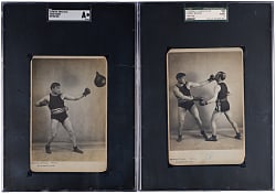 Circa 1900s Reinhold Thiele & Co. Cabinets Tommy Burns SGC Graded Pair
