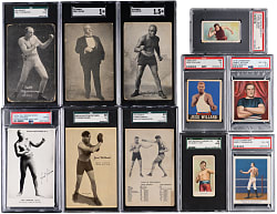 1909-1940s Boxing Greats Card, Exhibit & Postcard Collection (11) with Jack Johnson, Dempsey/Tunney, James Jeffries & John L. Sullivan