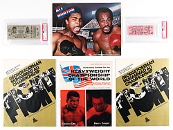 1963-1976 Muhammad Ali Boxing Program/Ticket Collection (6) with (2) PSA Graded Full Tickets Including Second Liston Fight