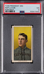 1909-1911 T206 White Border Nap Lajoie Portrait PSA VG 3