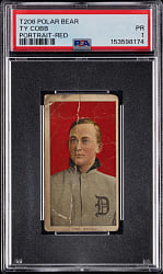 1909-1911 T206 White Border Ty Cobb Red Portrait PSA POOR 1 - Polar Bear Back