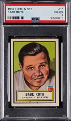 1952 Topps Look 'N' See #15 Babe Ruth PSA VG-EX 4