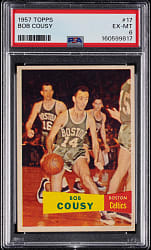 1957-1958 Topps Basketball #17 Bob Cousy Rookie PSA EX-MT 6