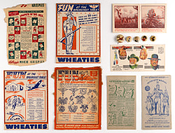 1941-1953 Non-Sports Cereal Brand Collection (139) with Kellogg's, Nabisco, Wheaties Panels, Pins & Cards