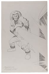 1980s Jack Kirby Professor Flash-Hat Character Concept Sketch from the Ruby-Spears Archive