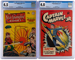 1940s CGC Graded Golden Age Comics (2) with DC Star Spangled Comics #63 4.5 & Fawcett Captain Marvel Jr. #72 4.0