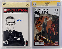 2015-2016 Signed Comic Books (2) with Operation S.I.N. Signed by Hayley Atwell CGC 9.8 & M.A.S.K.: Revolution #1 Dual-Signed by Taron Egerton/Jon Hughes CBCS ART