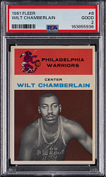 1961-1962 Fleer Basketball #8 Wilt Chamberlain Rookie PSA GOOD 2