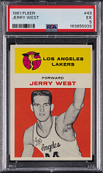 1961-1962 Fleer Basketball #43 Jerry West Rookie PSA EX 5