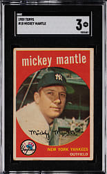 1959 Topps #10 Mickey Mantle SGC VG 3