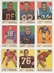 1959 Topps Football Collection (198) with Near Complete Set (165/176) & Several Hall of Famers - Clean!