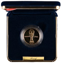 1994 World Cup USA Commemorative $5 Gold Proof Coin in Presentaqtion Case