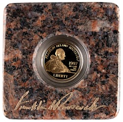 1997 Franklin Roosevelt Commemorative $5 Gold Proof Coin in Presentation Case
