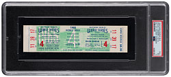 1966 World Series Game 4 Full Ticket - Baltimore Orioles Clinch First Franchise Championship vs. Los Angeles Dodgers - PSA EX 5