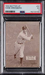 1934 R318 Batter-Up #57 Hank Greenberg PSA EX 5