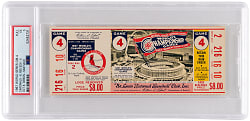 1967 World Series Game 4 Full Ticket - St. Louis Cardinals vs. Boston Red Sox - PSA EX 5