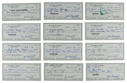 Al Barlick Signed Check Collection (29)
