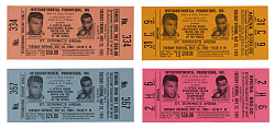 1965 Muhammad Ali vs. Sonny Liston Phantom Punch Heavyweight Championship Fight Full Tickets (4)