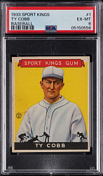 1933 Sport Kings Gum #1 Ty Cobb PSA EX-MT 6