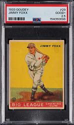 1933 Goudey #29 Jimmie Foxx PSA GOOD+ 2.5