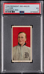 1909-1911 T206 White Border Ty Cobb Red Portrait PSA VG 3