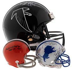 Multi & Single-Signed Football Helmet Trio with Deion Sanders Full-Size Authentic (Fanatics/Steiner)