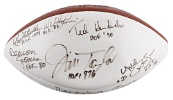 NFL Hall of Famer Football Signed by (20) with Landry, Nitschke & Upshaw - Full JSA LOA