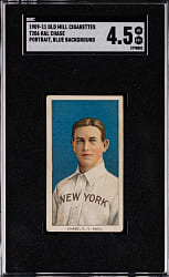 1909-1911 T206 White Border Hal Chase Portrait, Blue Background with Old Mill Back - SGC VG/EX+ 4.5