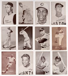 1947-1966 Exhibits Near Complete Master Set (293) with (75+) Hall of Famers Including (2) Mantle, (2) Mays & J. Robinson Plus (3) PSA Graded