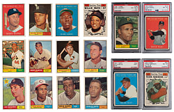 1961 Topps Near Complete Set (546/587) with 124 PSA Graded with 72 of PSA NM-MT 8 or Better - Sharp!