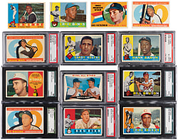 1960 Topps Near Complete Set (568/572) with (19) EX-MT 6 to NM-MT+ 8.5 Graded with Hall of Famers