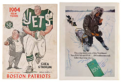 1964 & 1967 New York Jets Team-Signed AFL Program Pair with (44) Signatures Including Joe Namath, Weeb Eubank & Don Maynard