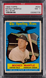 1959 Topps #564 Mickey Mantle All-Star PSA NM 7