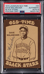 Scarce Signed 1974 Laughlin Old-Time Black Stars #20 Dave Malarcher PSA/DNA Authentic with 8 Auto Grade