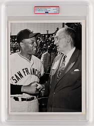 1960 Willie Mays & Ty Cobb Scottsdale Old-Timers Day Celebration Type I Original News Service Photo  - PSA Authentic