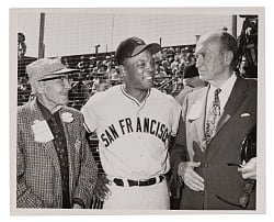 1960 Willie Mays & Ty Cobb Type I Original Sporting News Photograph - PSA Full LOA