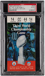 1969 Super Bowl III New York Jets vs. Baltimore Colts Ticket Stub PSA VG-EX 4 - Joe Namath Guarantee!