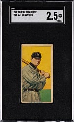 1919 T213-3 Coupon Cigarettes Sam Crawford SGC GOOD+ 2.5