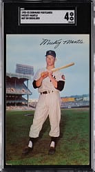 1953-1955 Dormand Postcards Mickey Mantle, Bat on Shoulder SGC VG/EX 4