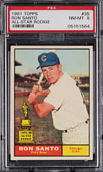 1961 Topps #35 Ron Santo All-Star Rookie PSA NM-MT 8 (MBA Silver Diamond)