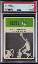 1961-1962 Fleer Basketball #62 Bill Russell In Action PSA VG-EX 4