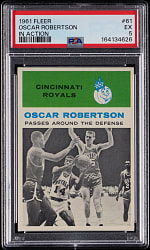 1961-1962 Fleer Basketball #61 Oscar Robertson In Action PSA EX 5