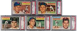 1956 Topps PSA Graded NM 7 to NM-MT 8 Group (5) with Robin Roberts